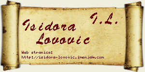Isidora Lovović vizit kartica
